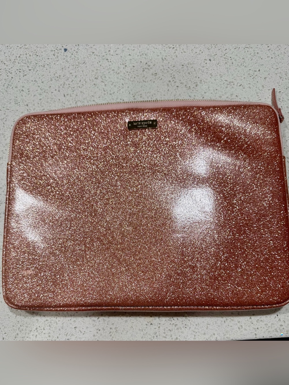 Kate Spade Rose Gold Glitter 13” MacBook Laptop Sleeve”